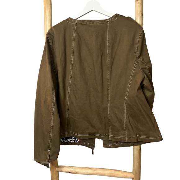 Boden brown khaki zip up Utility jacket women’s 18 cotton stretch - Picture 3 of 11